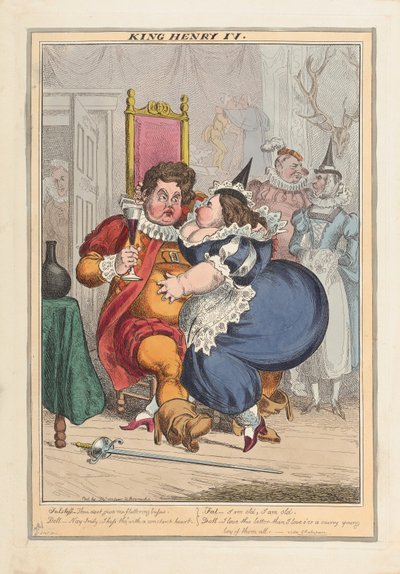 Kong Henrik IV, pub.1827 (håndfarvet gravering) af English School
