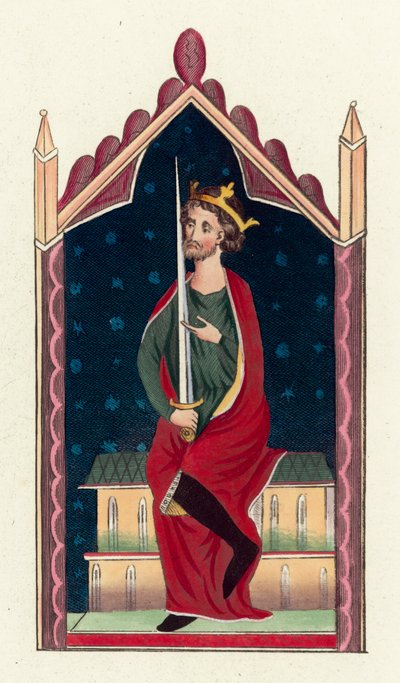 Kong Henrik I (farvet gravering) af English School