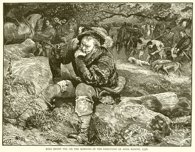 Kong Henrik VIII om morgenen henrettelsen af Anne Boleyn, 1536 af English School