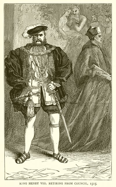 Kong Henrik VIII trækker sig tilbage fra rådet, 1515 af English School