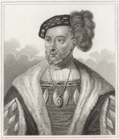 King James V (stipple gravering) af English School