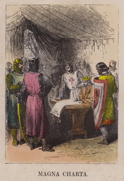 King John signing Magna Cartadani af English School
