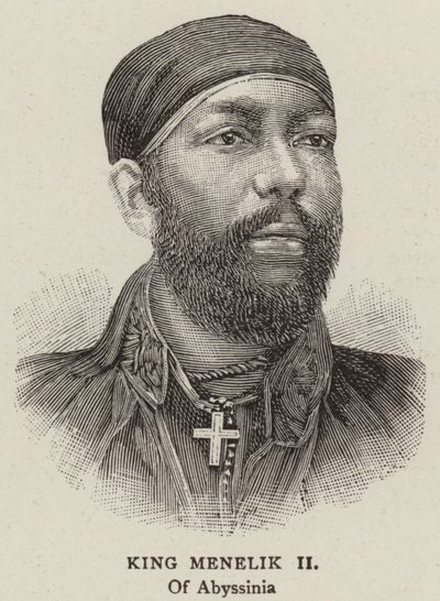 Kong Menelik II (gravering) af English School