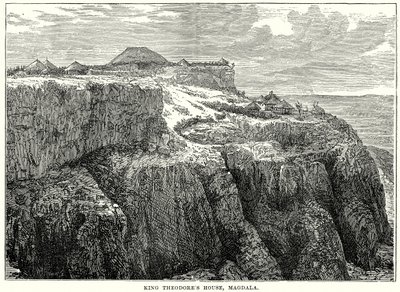 Haus von König Theodor, Magdala (Gravur) von English School