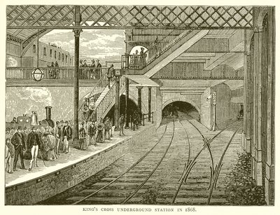 Kings Cross undergrundsstation i 1868 af English School