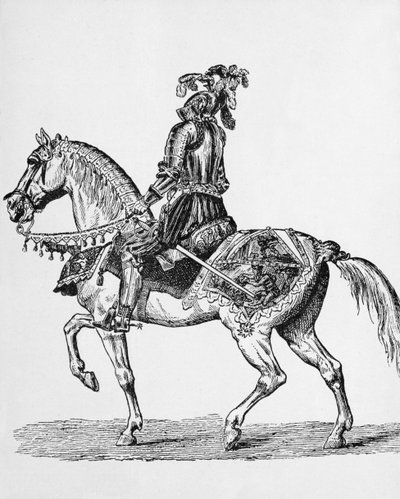 Ridder til hest i galladragt fra 1400-tallet af English School