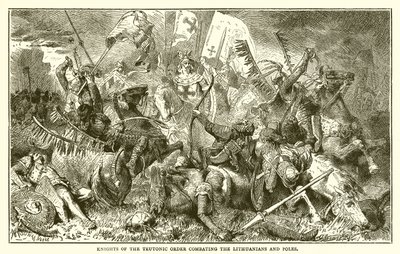 Riddere af den teutoniske orden, der bekæmper litauerne og polakkerne af English School