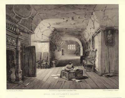 Knole, The Retainers Gallery (lithotint) af English School