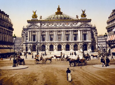 LOpera, Paris (håndfarvet foto) af English School