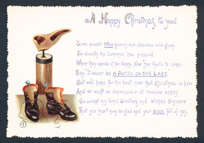 Damestøvler, julekort af English School