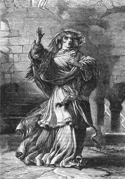 Lady Macbeth (Act II) (Macbeth) - Illustration i "" Completes de William Shakespeare"" 1866 - Illustrationerne og den generelle form for denne udgave er lånt fra Cassells illustrerede Shakespeare, udgivet i London af English School