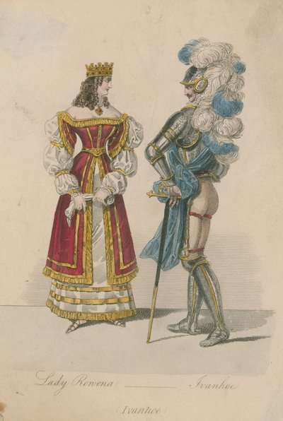 Lady Rowena og Ivanhoe af English School
