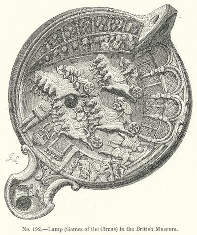 Lampe (Cirkuslege) i British Museum (kobberstik) af English School