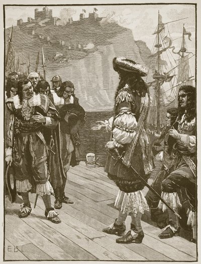 Landing af Charles II ved Dover, 26. maj 1660, illustration fra Cassells Illustrated History of England (sepia-foto) af English School