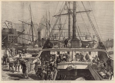Lander appelsiner ved Fresh Wharf, London Bridge, til jul af English School