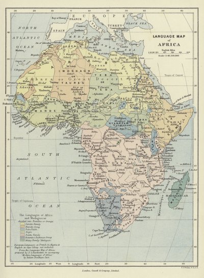 Sprogkort over Afrika af English School