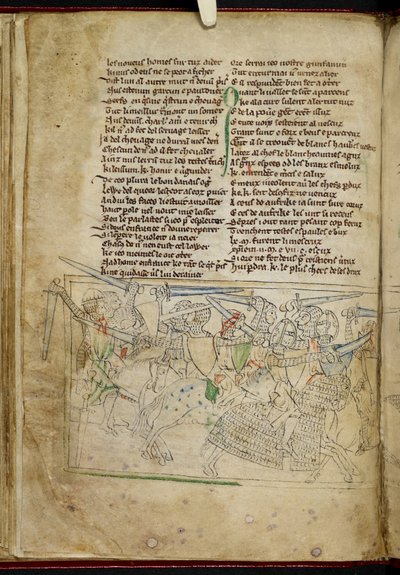Lansdowne 782 f.26v En kamp mellem beredne riddere, fra 