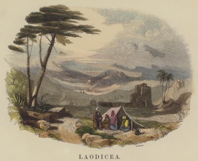 Laodikea (farvet gravering) af English School