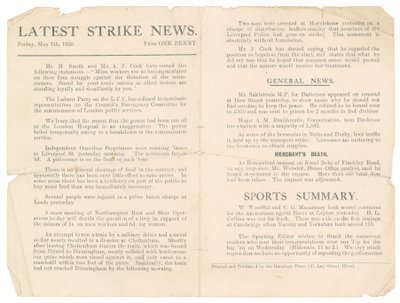 Seneste strejke nyheder, 7. maj 1926 af English School