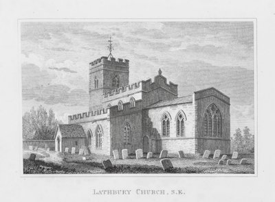 Lathbury Kirke, sydøst (gravering) af English School
