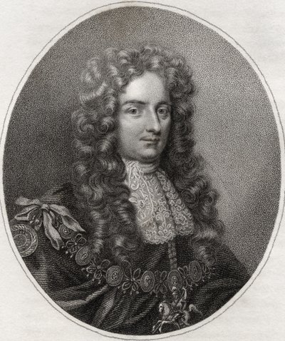 Laurence Hyde, graveret af Bocquet, illustration fra "A catalogue of Royal and Noble Authors, Volume IV", udgivet i 1806 af English School