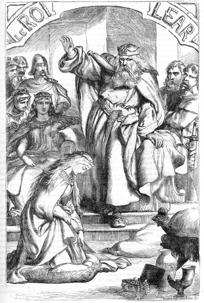 Le Roi Lear - (Kong Lear) - Illustration i "" Værker komplet af William Shakespeare"" 1866 - Illustrationerne og den generelle form for denne udgave er lånt fra Cassells illustrerede Shakespeare, udgivet i London af English School
