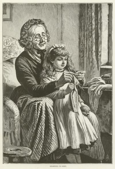Learning to knit  af English School