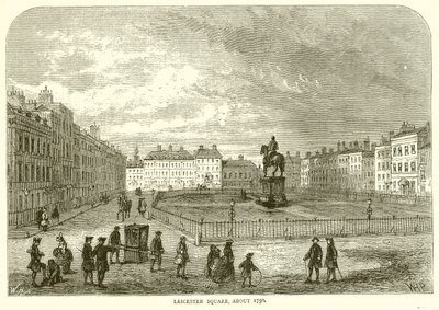 Leicester Square, omkring 1750 af English School