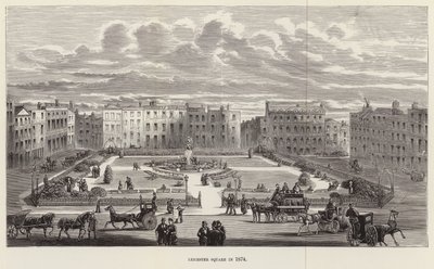 Leicester Square i 1874 af English School