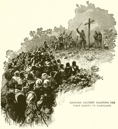 Leonard Calvert pflanzt die erste Kolonie in Maryland von English School