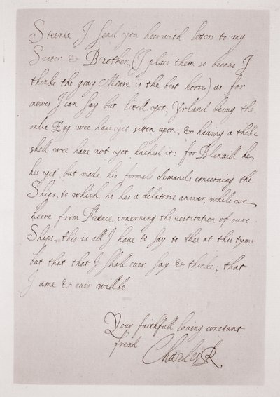 Brev fra Charles I til hertugen af Buckingham af English School