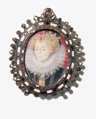 Lettice Knollys, Lady Leicester (akvarel på vellum) af English School