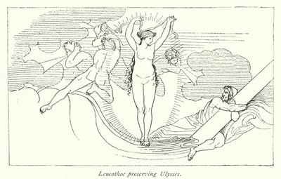 Leucothoe-bevarende Ulysses (litho) af English School