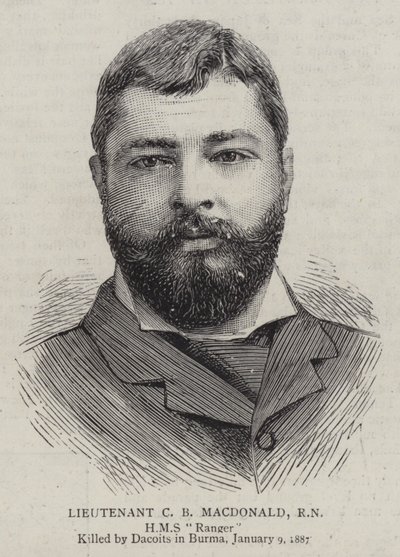 Løjtnant C B Macdonald, RN (gravering) af English School