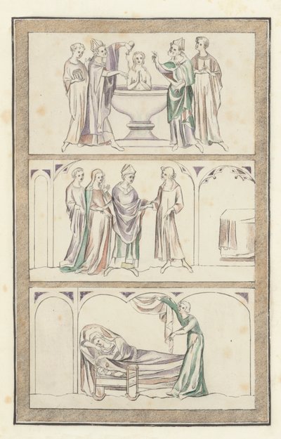 Life of Thomas Becket (farvet gravering) af English School