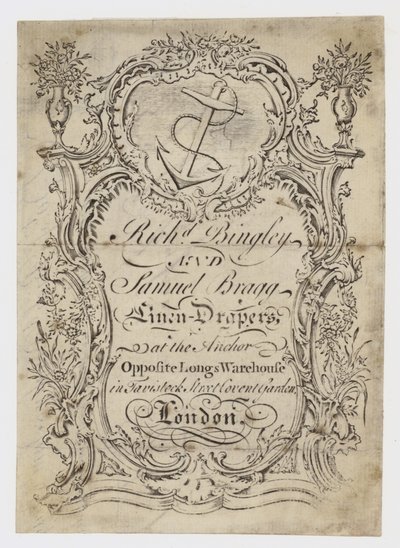 Linen Draper, Bingley & Bragg, byttekort af English School