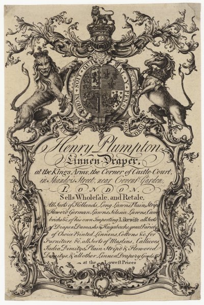 Linneddraper, handelskort af English School