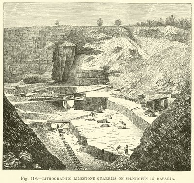 Lithographic limestone quarries of Solnhofen in Bavaria  af English School