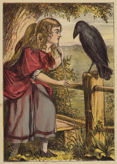 Lille Bo-Peep (farvet gravering) af English School