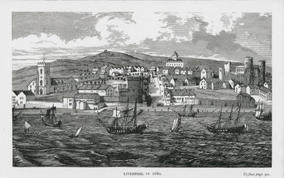 Liverpool i 1680 (kobberstik) af English School