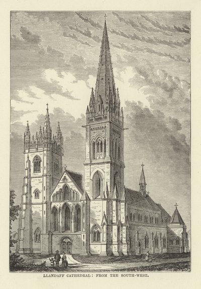 Llandaff Cathedral, fra sydvest af English School