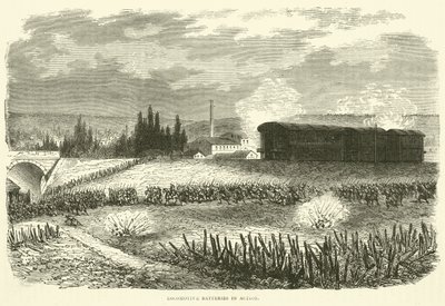Lokomotivbatterier i aktion, november 1870 af English School