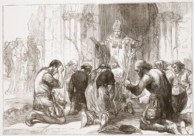 Lollards, der afkræfter deres tro, illustration fra The History of Protestantism af James Aitken Wylie (1808-1890), pub. 1878 af English School