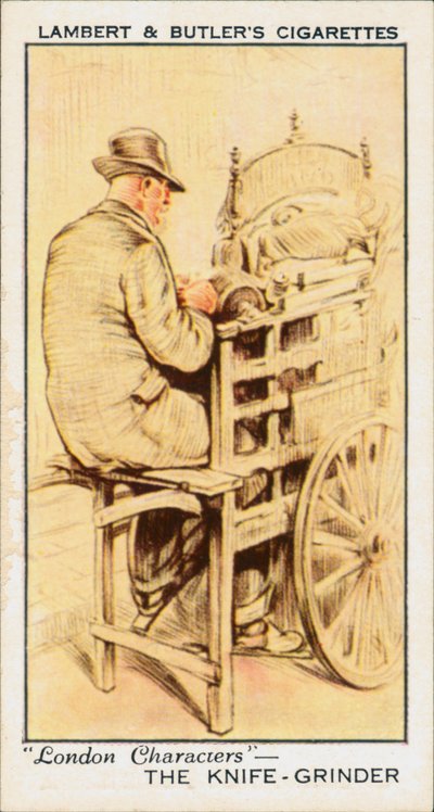 Tegn fra London: Knivsliberen (farvelitografi) af English School