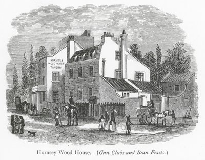 London-klubber: Hornsey Wood House (gravering) af English School