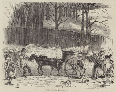London Ice-Carts (gravering) af English School