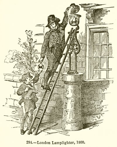 London Lamplighter, 1800 af English School