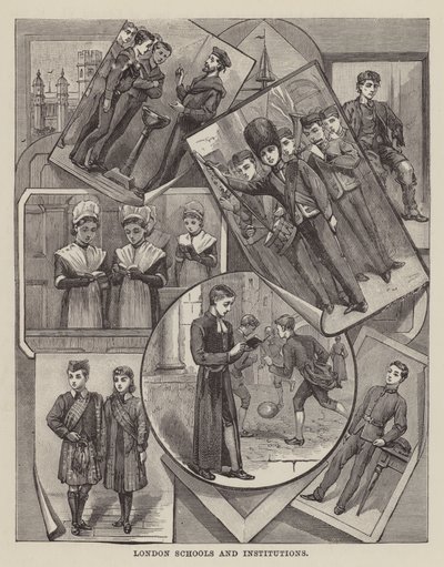 London skoler og institutioner (gravering) af English School