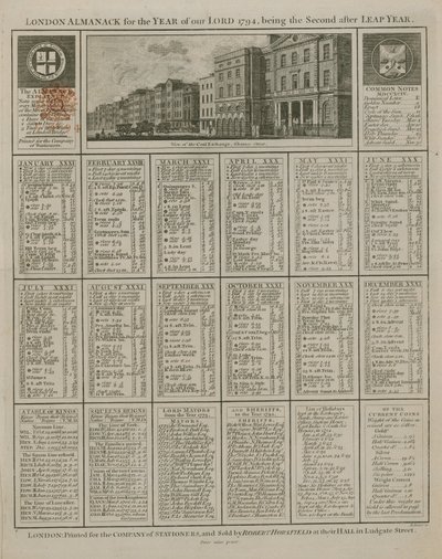 London-almanak for vor Herres år 1794 af English School