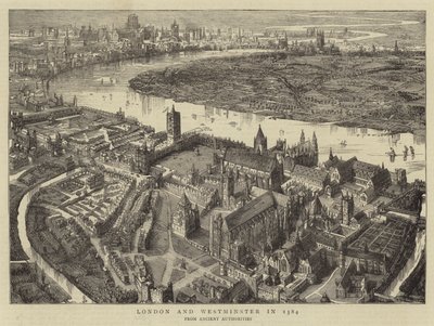 London og Westminster i 1584 af English School
